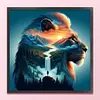 Silhouette - Lion-11CT Stamped Cross Stitch 40*40cm/15.75*15.75in