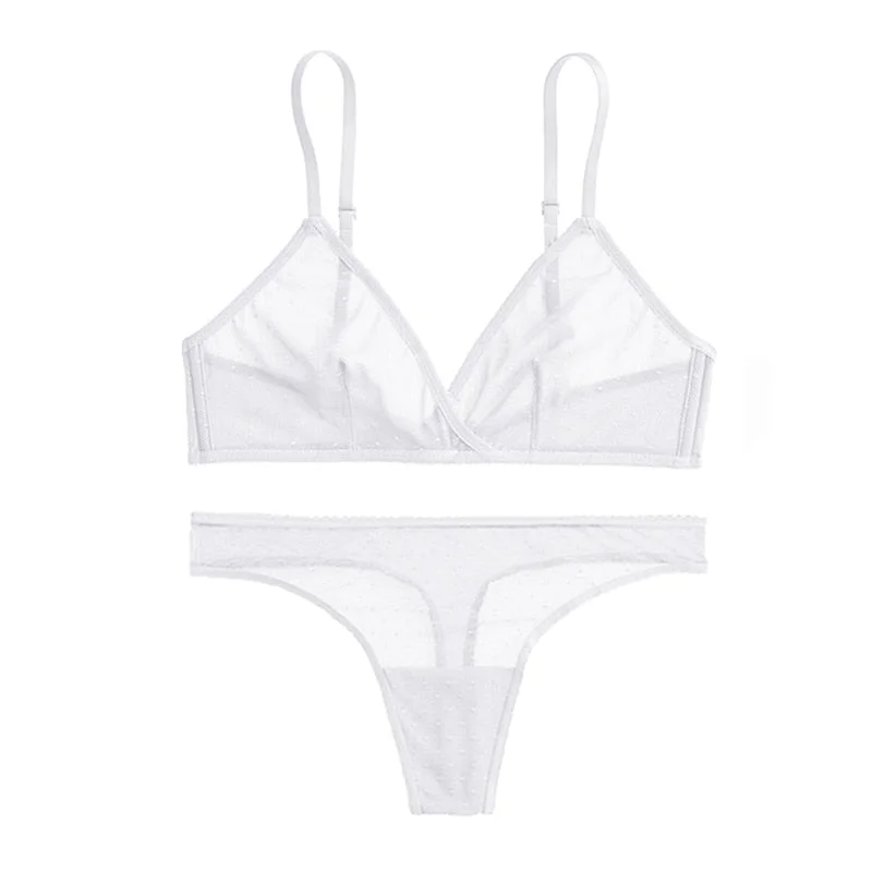Sexy Bra and g String Thong Set for Women See Through Bra Sets Wireless Sex Bralette Ladies Lace Lingerie Intimates Underwear