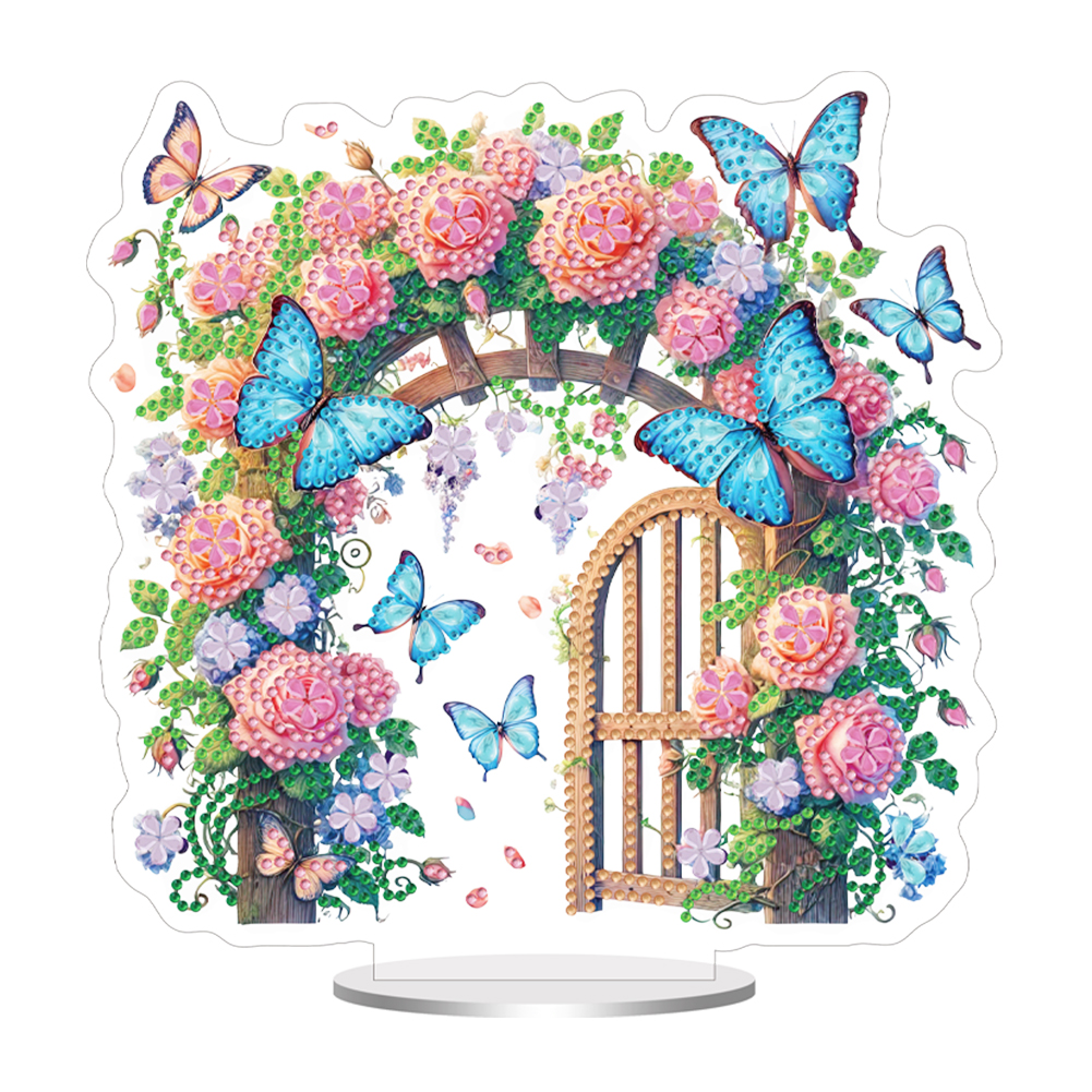 Acrylic Special Shaped Flower Gate DIY Table Top Diamond Painting Ornament Kits