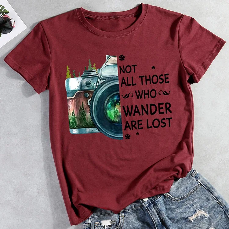 AL™  Not all those who wander are lost Hiking Tees -012200-Annaletters