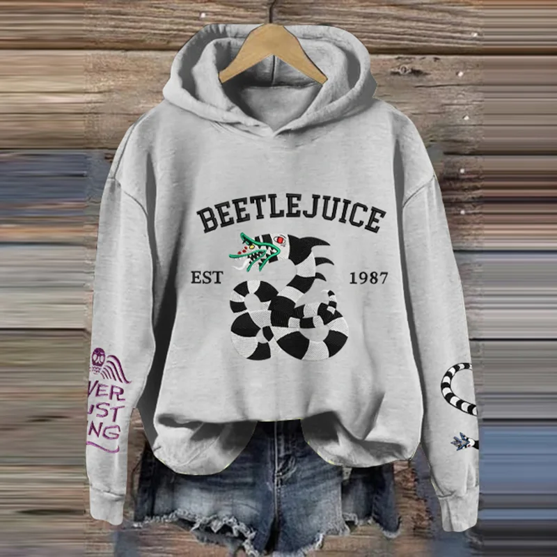 Halloween Horror Movie Print Casual Hoodie