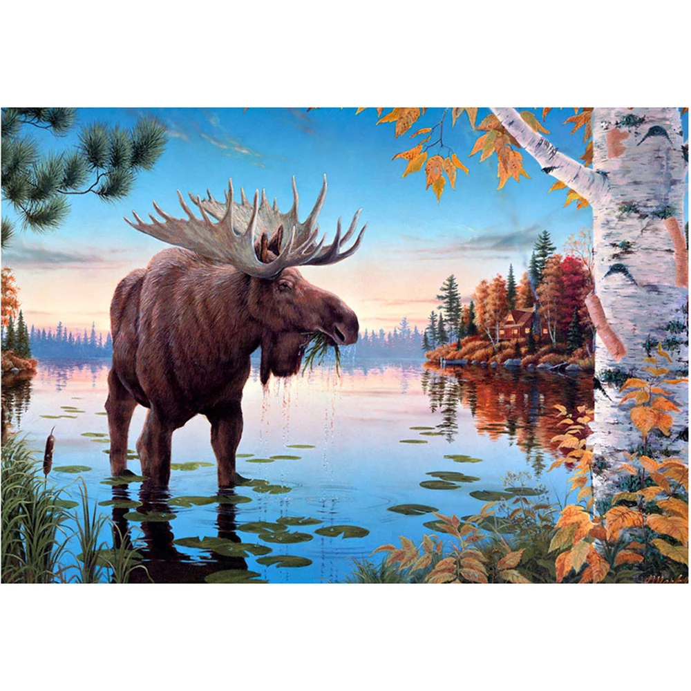 Full Round/Square Diamond Painting -  Lakeside Elk