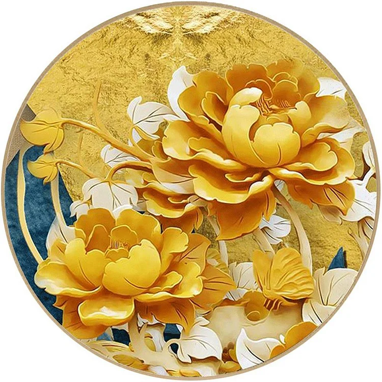 Peony - Full Round Drill Diamond Painting - 40x40cm(Canvas)