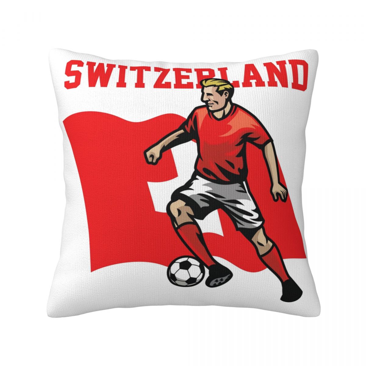 Switzerland Soccer Player Throw Pillow Covers 18x18