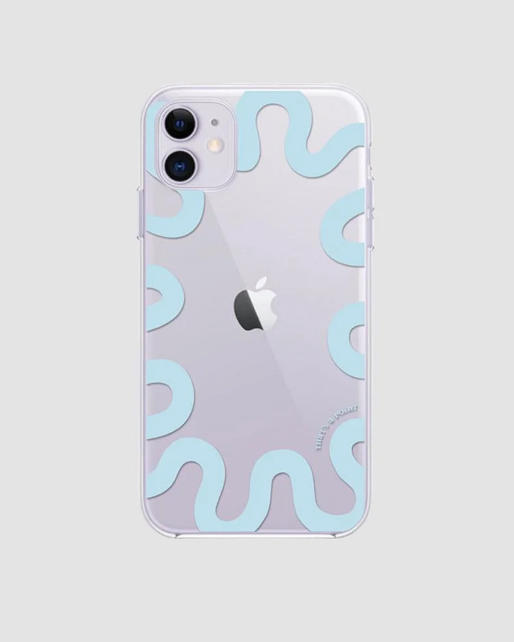 Blue Whisper Squiggle iPhone Case