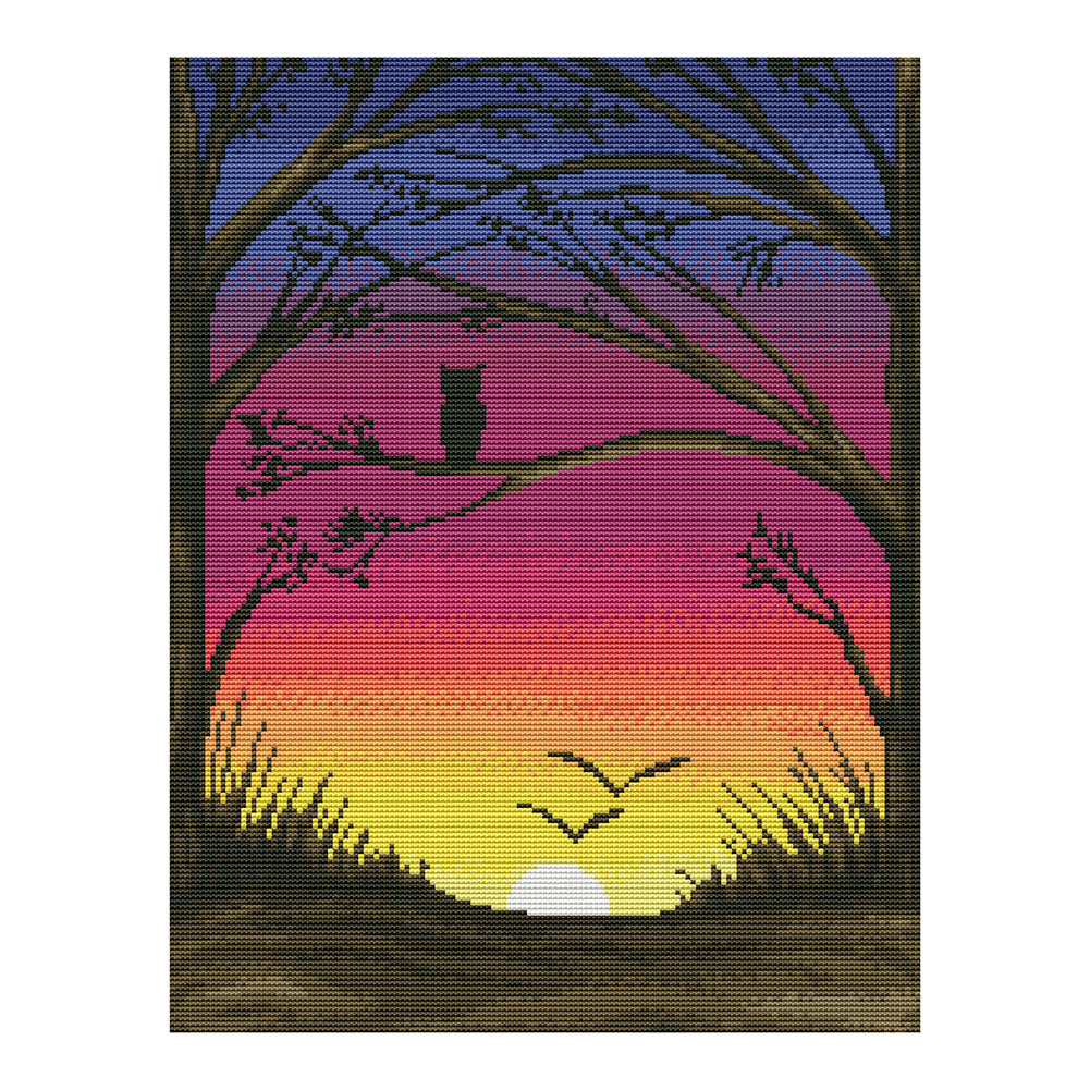 

Trees Shadow - 11CT Stamped Cross Stitch - 50*40CM, 501 Original