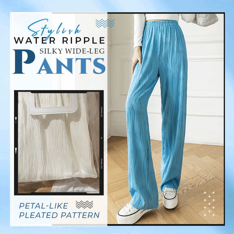🔥New Style Offers🔥Stylish Water Ripple Silky Wide-leg Pants