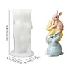 3D Stacking Rabbit Silicone Candle Mould DIY Easter Casting Tools Reusable Handmade Easter Soap Mould Desktop Ornament Silicone Moulds For Candle Making Craft Festival Decoration