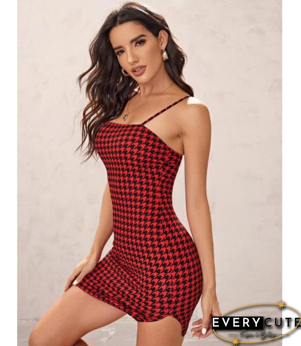 Retro Plaid Sexy Spaghetti Strap Bodycon Mini Dresses Women Casual Party Short Fashion Backless Short Dresses Vestido