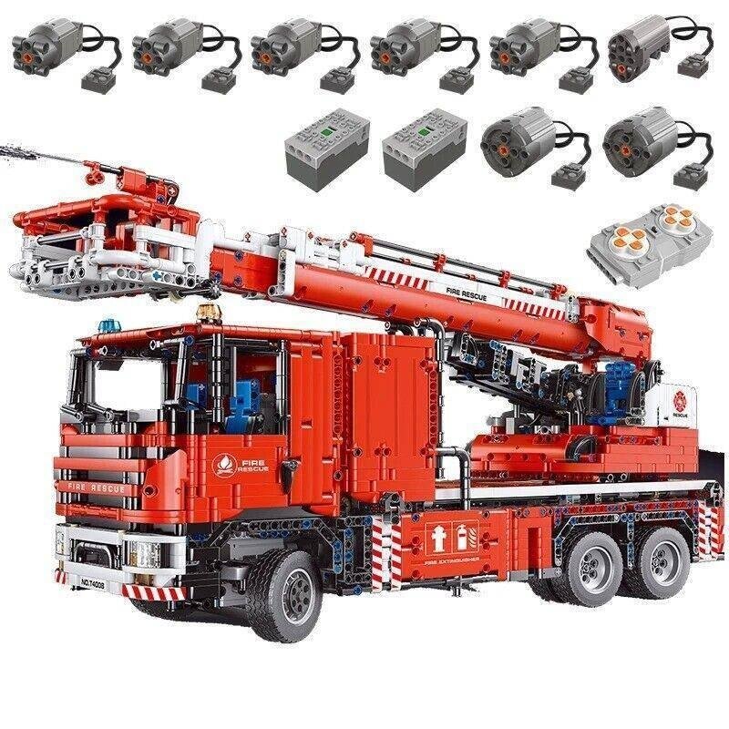 Building Blocks Set MOC RC APP Fire Water Rescue Truck Bricks DIY Model Kids Toy
