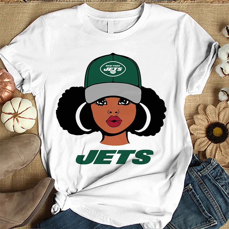 New York Jets Women's White Relaxed T-Shirt