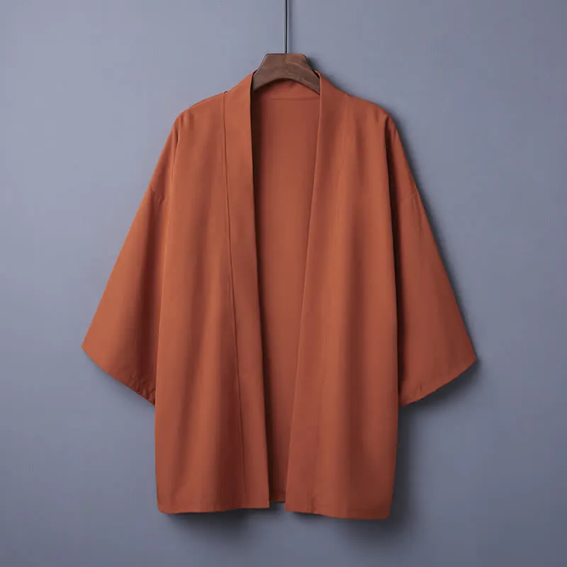 Vintage Pure Color Casual Cardigan Kimono Outerwear