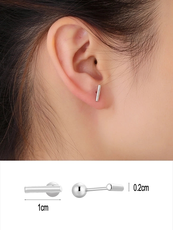 1 Pair 14K Gold Plated 925 Sterling Silver Zircon Star Moon Butterfly Ear Studs