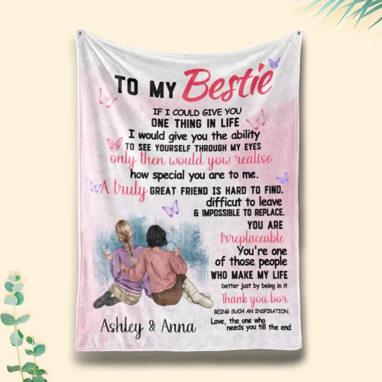  Butterflies To My Bestie Modern Girls Gift For Besties Sisters Siblings Personalized Blanket