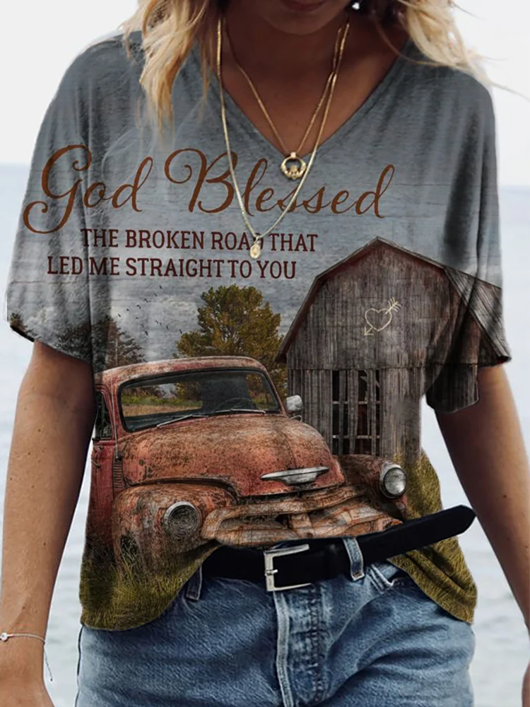 Christian Romantic Love V Neck T Shirt
