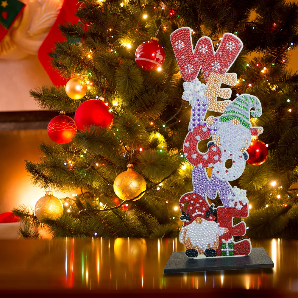 Christmas Diamond Art Ornaments Rhinestones Single-Sided for Kids Gifts