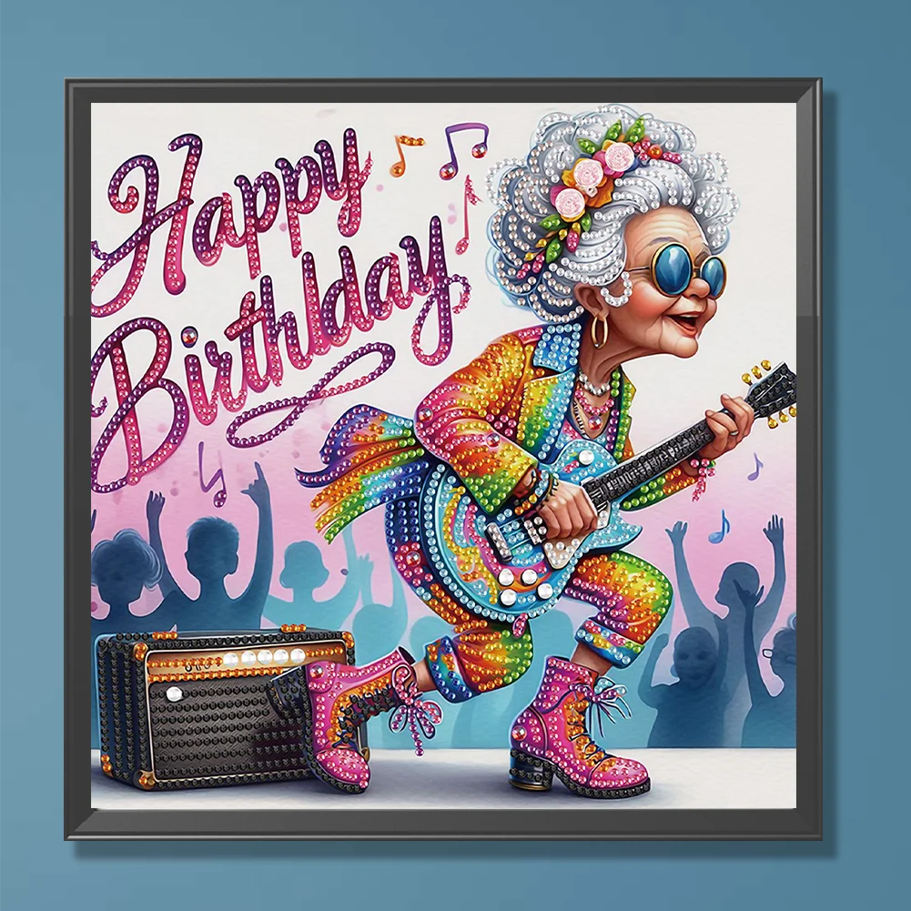 Diamond Painting - Partial Special Shaped Drill - Funny Granny(Canvas|30*30cm)