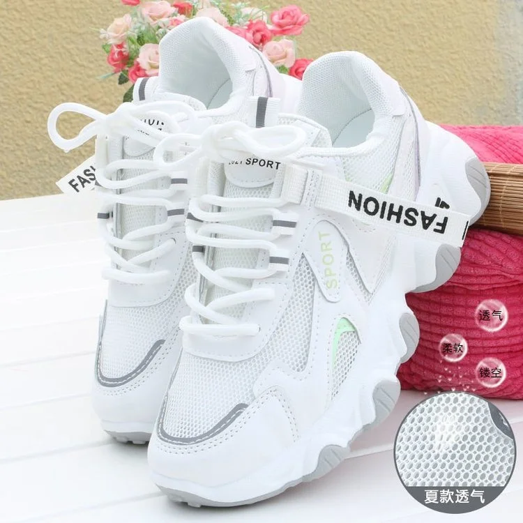 Pop Shoes Women's Fashion 2021 Women's Shoes Versatile Sports Shoes Show Foot Spring Summer Mesh Breathable Shoes Women's Shoes