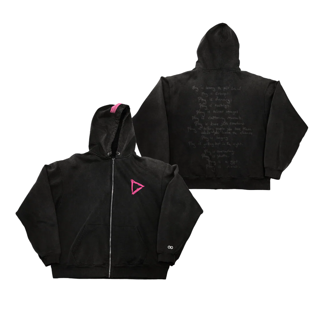 "Ed Sheeran x KidSuper black graphic zip up hoodie with front artwork"