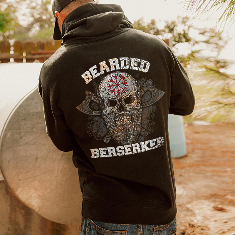 Bearded Berserker Printed Men's Hoodie - Livereid