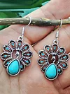 Retro Turquoise Peacock Earrings