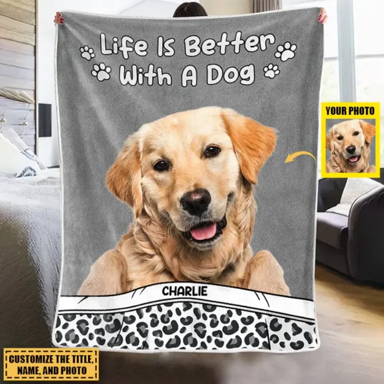 Personalized Custom Pet Blanket - Gift For Pet Owners Pet Lovers, 21 Color Option[personalized name blankets][custom name blankets]