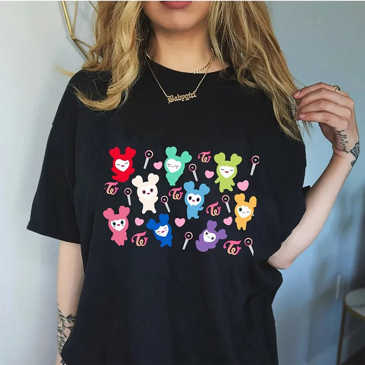 TWICE 5th World Tour READY TO BE Lovelys Cute T-shirt