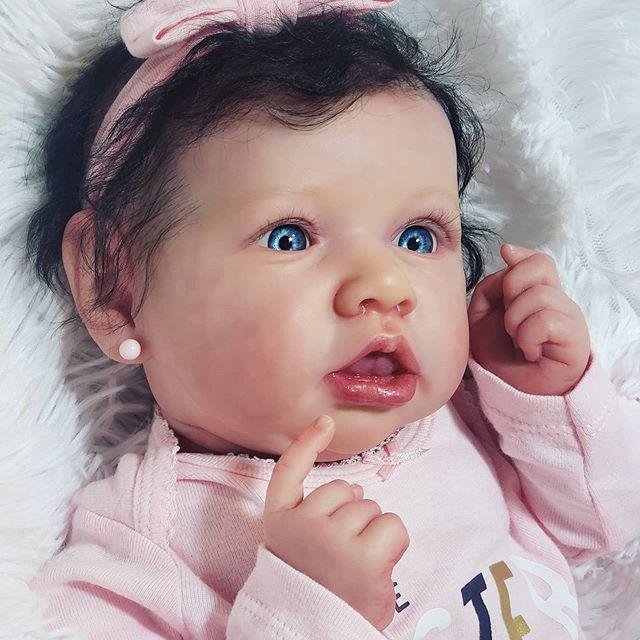 Mini Realistic Cute Weighted Reborn Newborn Baby Girl Doll 12 inch Lonika 2023, Real Looking Awake Baby Dolls -Creativegiftss® - [product_tag] Creativegiftss.com