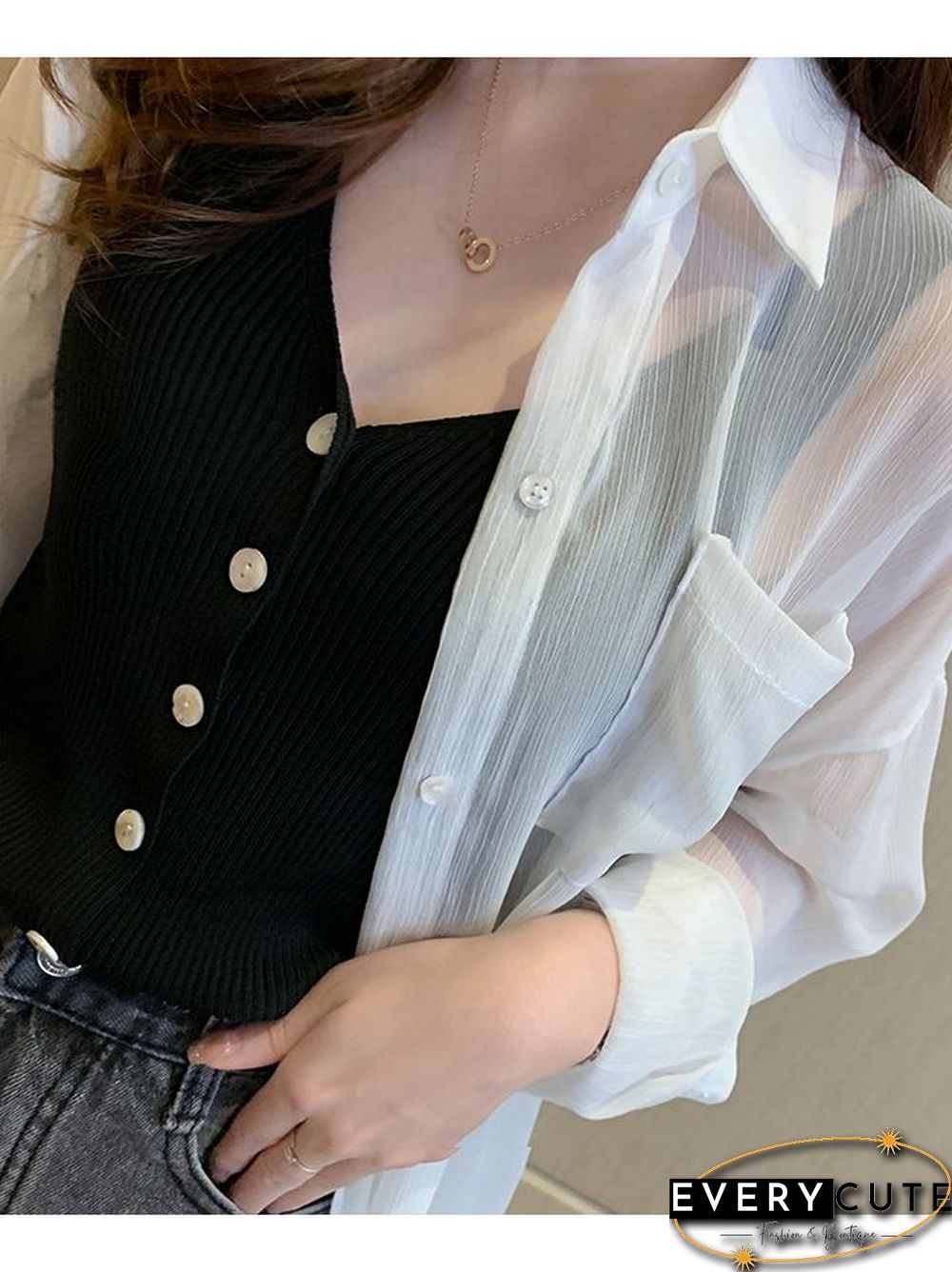 Heliar Women Summer Button Up Casual Tank Tops Plain Knitted Tops Women V-Neck Tops Summer Women Cloth