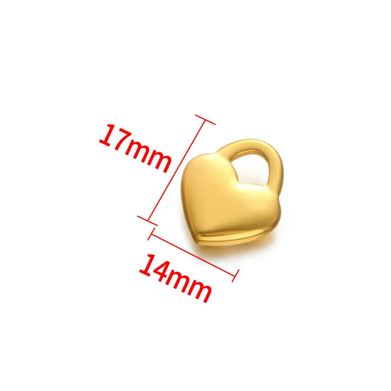 1 Piece 16.5*16.5mm 16.5*21.5mm 18*22.5mm Hole 1~1.9mm Hole 2~2.9mm 304 Stainless Steel 18K Gold Plated Moon Heart Shape Solid Color Jewelry Accessories Pendant