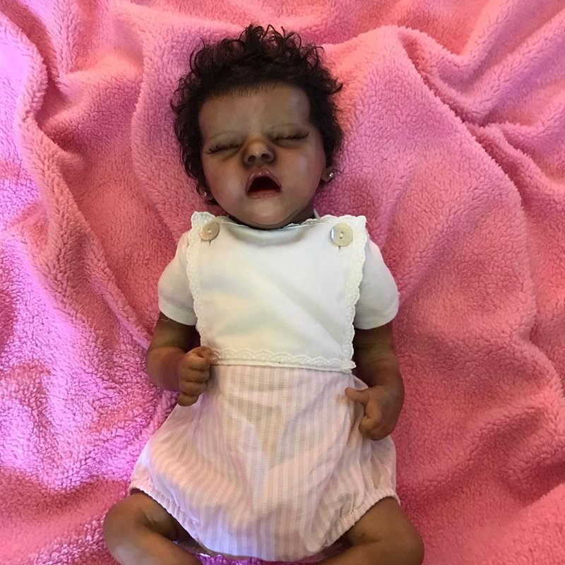 17 inches lifelike Primrose African-American Close Eyes Reborn Girl-Twin A Series