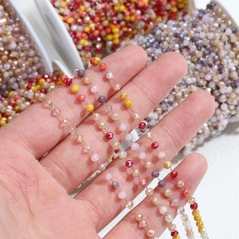 1 Set Stainless Steel Artificial Crystal Plating Polished Chain