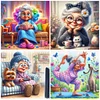 (Multi-Style) Funny Grandma-11CT Stamped Cross Stitch 40*40cm/15.75*15.75in