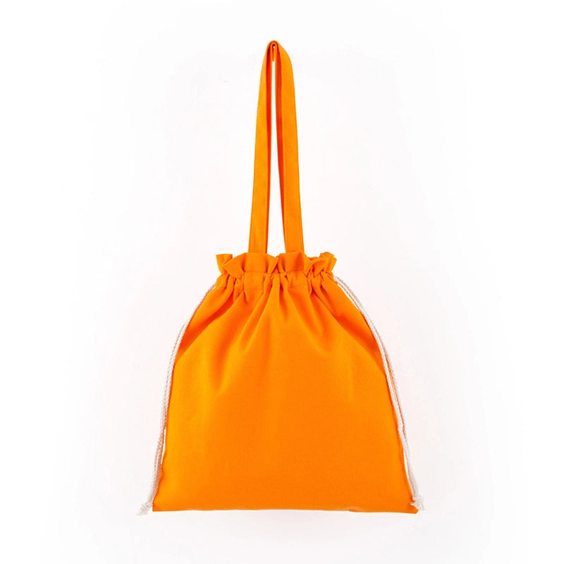 Unisex Medium Canvas Solid Color Classic Style Square String Canvas Bag