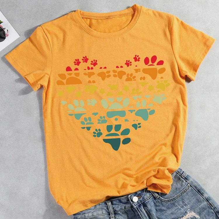 Dog paws heart  Pet Animal Lover T-shirt Tee -01707-CB