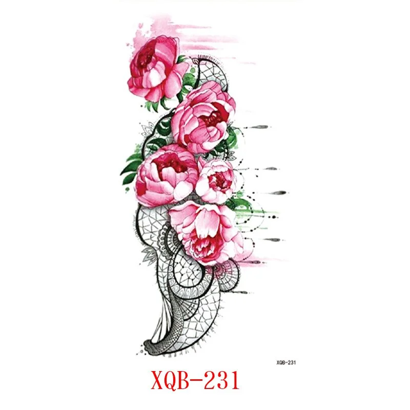 Sdrawing Flower Fake Tattoo Sticker for Women Birds Peony Temporary Tattoos DIY Water Transfer Tatoos Girls Tattoo for Men Sleeve