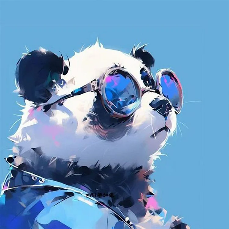 Play Cool Panda 30*30CM (Canvas) Full Round Drill Diamond Painting gbfke