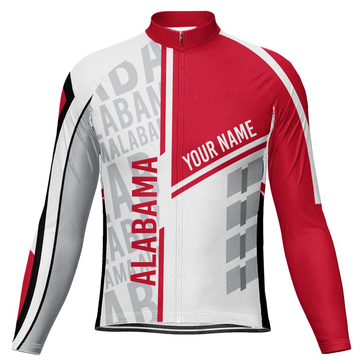 Customized Alabama Long Sleeve Cycling Jersey for Men | captainssportss.com