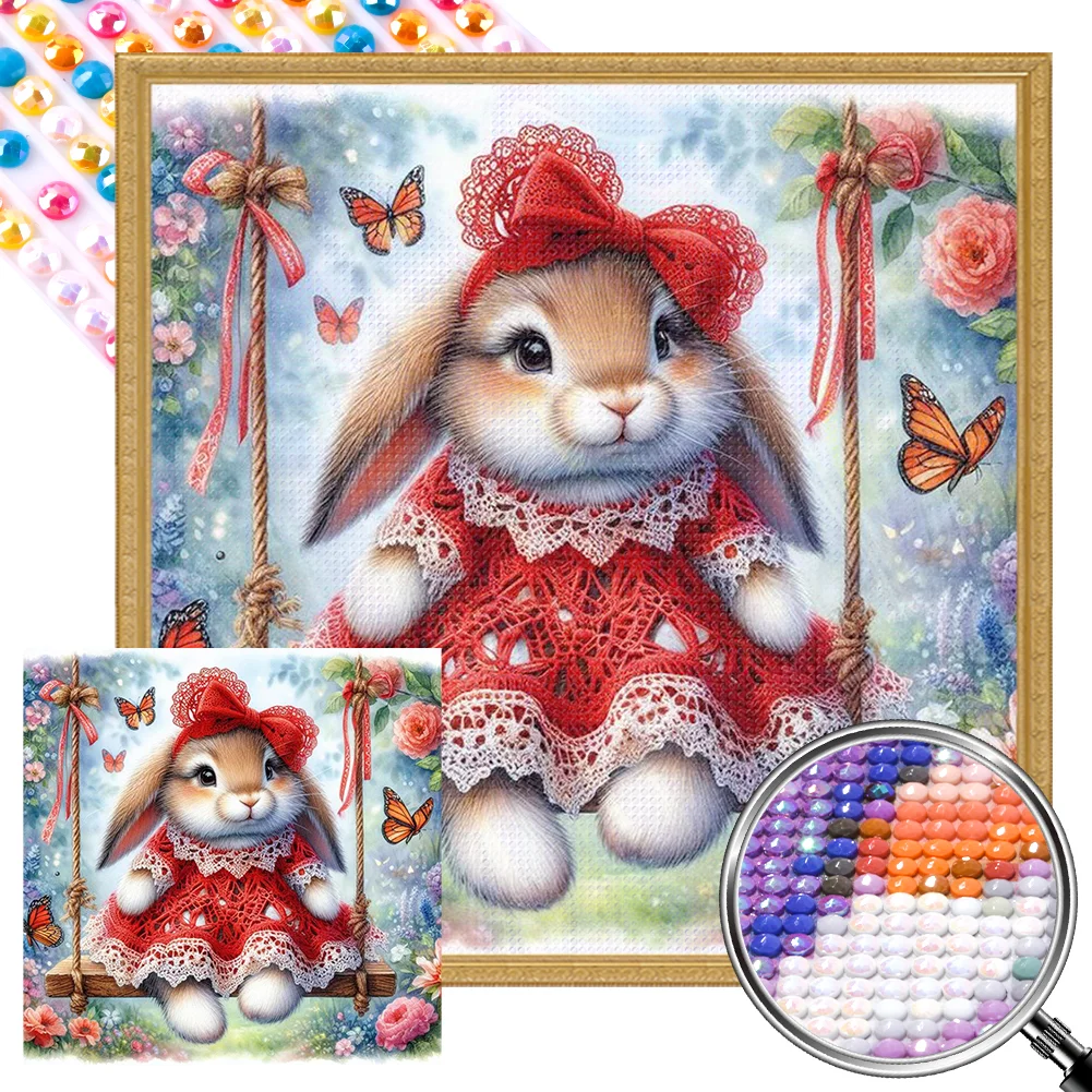 Full Round Partial AB Diamond Painting - Rabbit(Canvas|35*35cm)