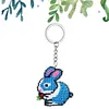 Rabbit Beaded Counted Cross Stitch Ornament Kit Cross Stitch Bead Keychain (A)