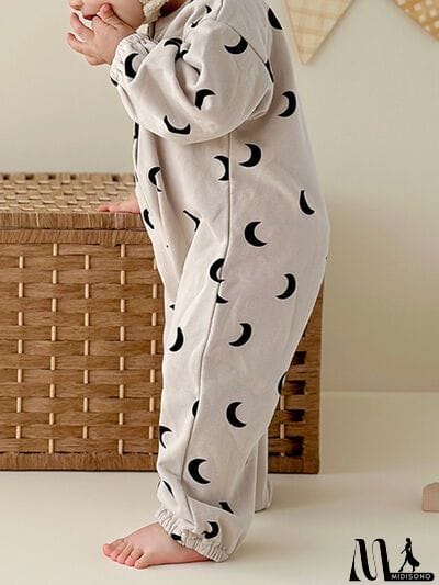 MidiSono - Printed Button Up Dropped Shoulder Jumpsuit