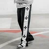 Cross Contrast Print Pocket Flared Trousers