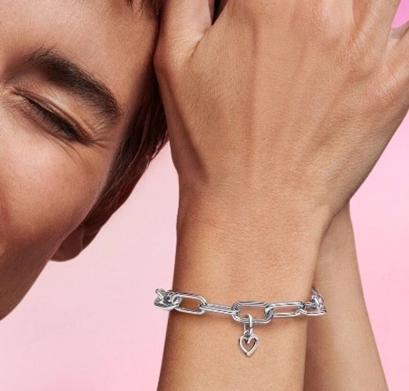 Minimalist Heart Shape Sterling Silver Plating Hollow Out Charms Jewelry Accessories