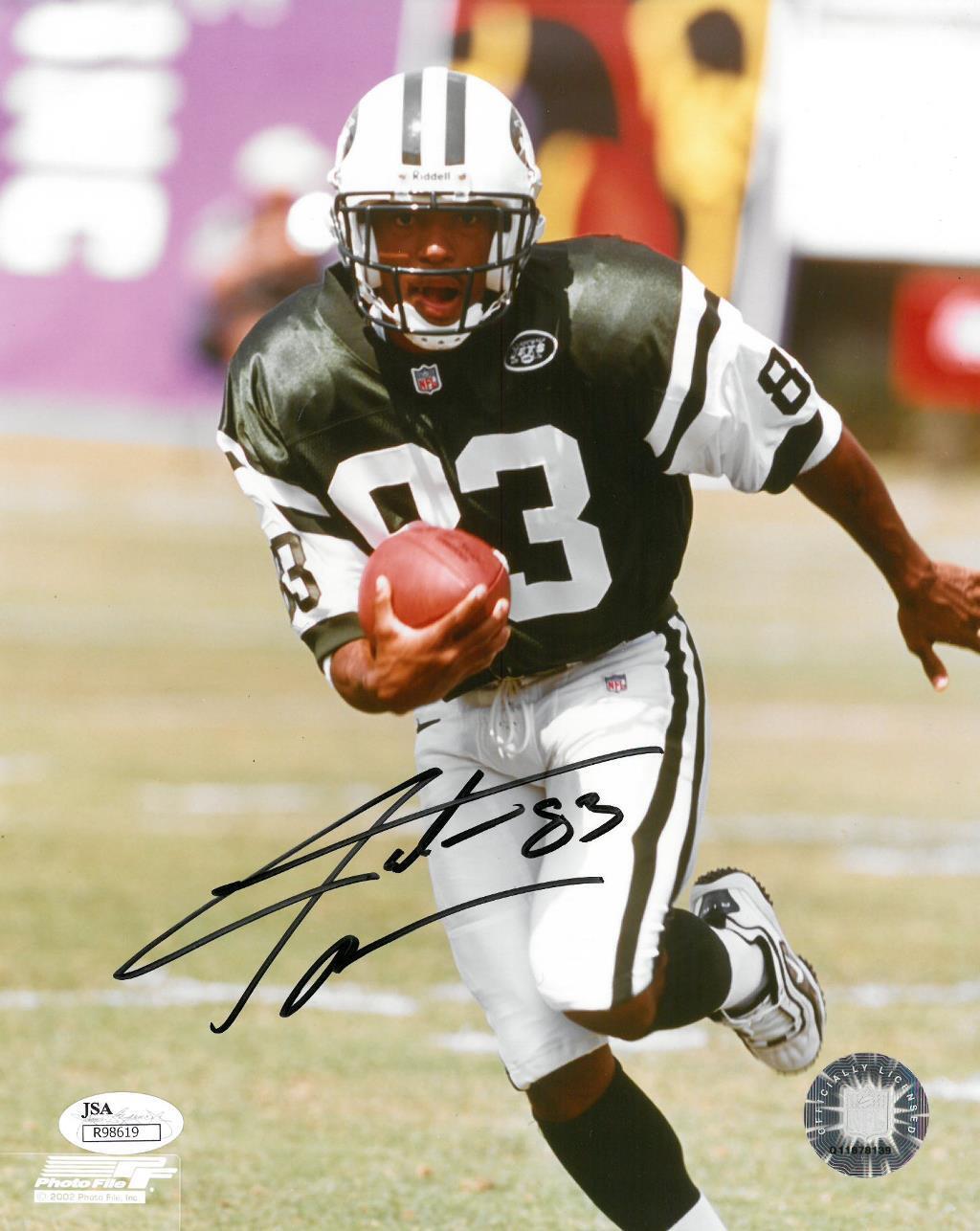 Santana Moss Signed NY Jets Authentic Autographed 8x10 Photo Poster painting JSA #R98619