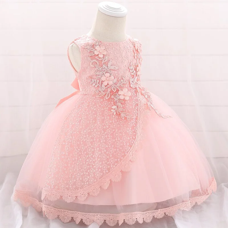 Uveng Christmas Celebration Christening First Birthday Dress Baby Girl Party Flower Dresses Child Princess Dress 3 6 12 Month