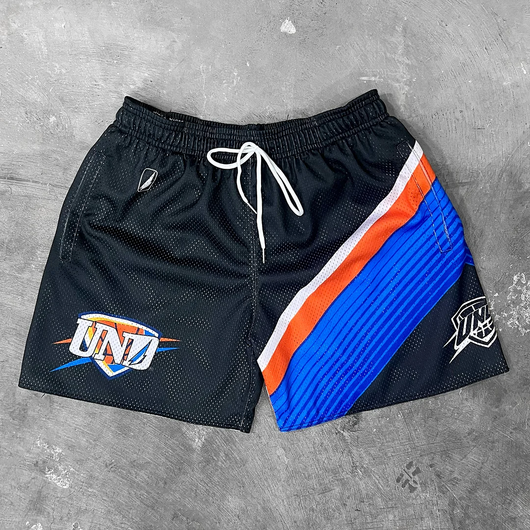 Street Sports patchwork mesh shorts