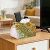 Sunflower Butterfly 24cm DIY Diamond Painting Rhinestones Decorative Tissue Box Reusable Crystal Mosaic PU Tissue Holder for Home Car Desk Decoration Craft