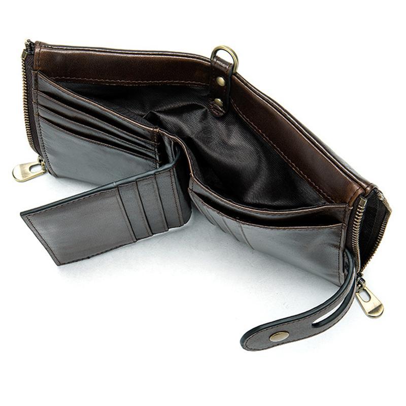 Mens Anti-Theft Multipockets Vintage Leather Wallets