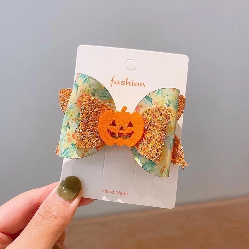 Halloween Cool Style Girl’S Pumpkin Cat Ghost Felt Hair Clip