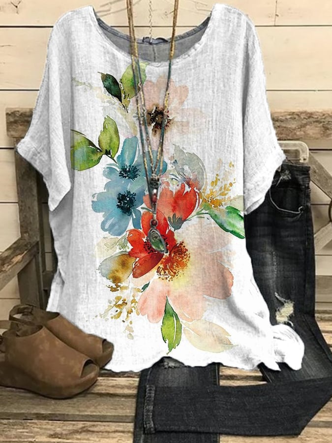 Women's Cotton Floral Print Casual Shirt